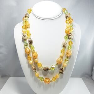 Vintage Western Germany Lucite Bead Necklace Double Strand 1950s